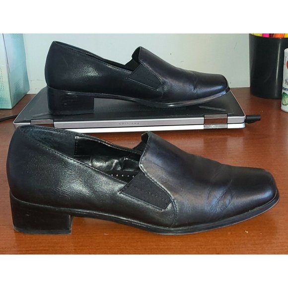 Women's Trotters Ash Black T4158-001 Slip-on block heel Size 8 W - Picture 1 of 8